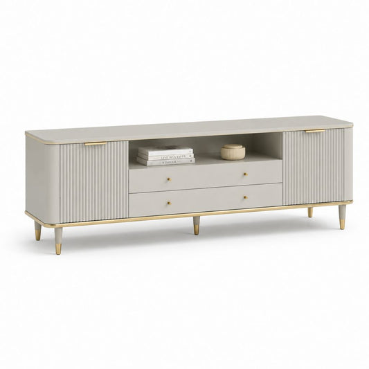 Mobile TV rettangolare grigio tortora in MDF 180 x 40 x 55 cm